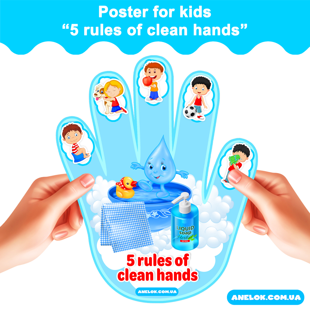 Poster 5 rules of clean hands