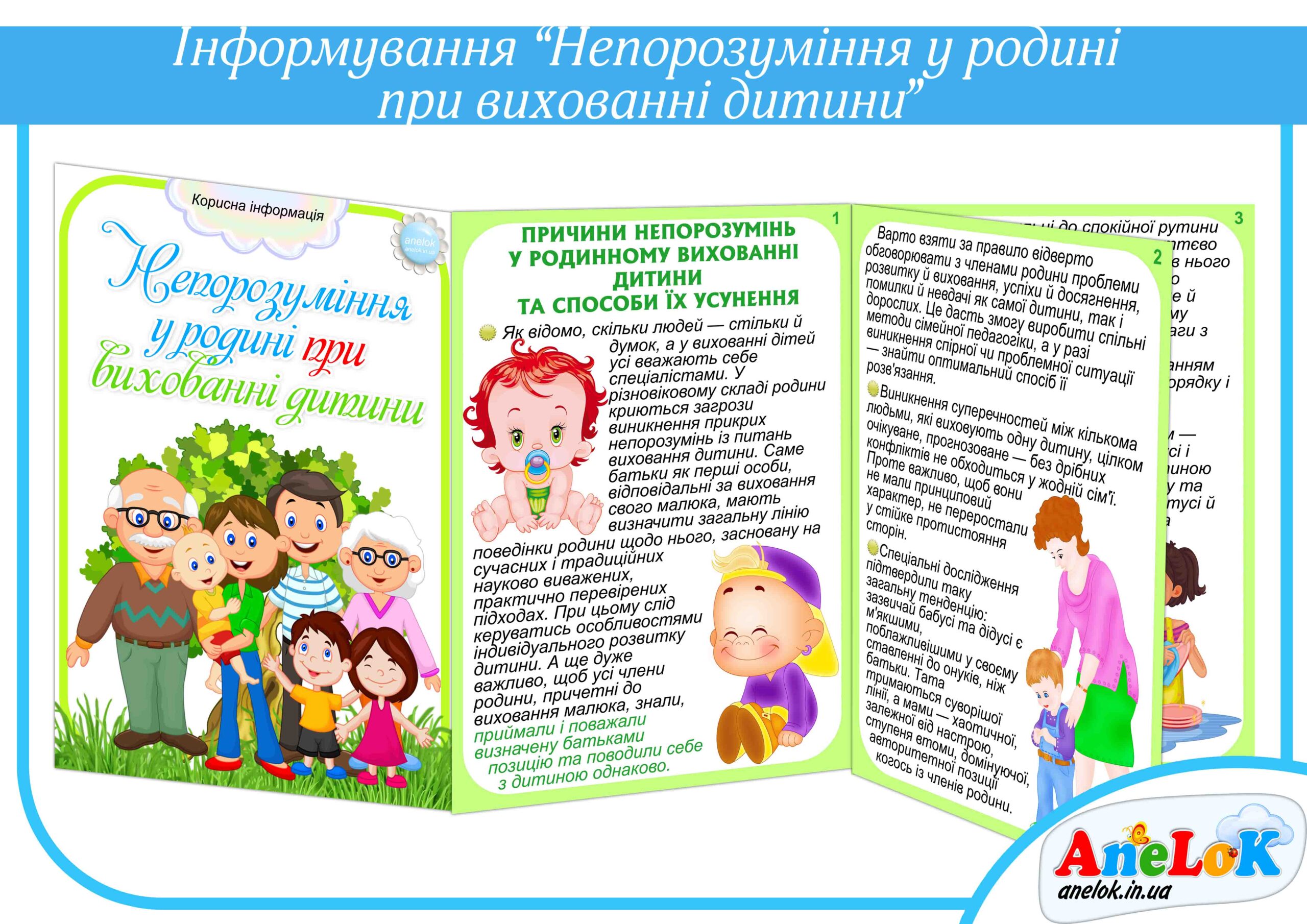 Папка-пересувка Непорозуміння у родині при вихованні дитини