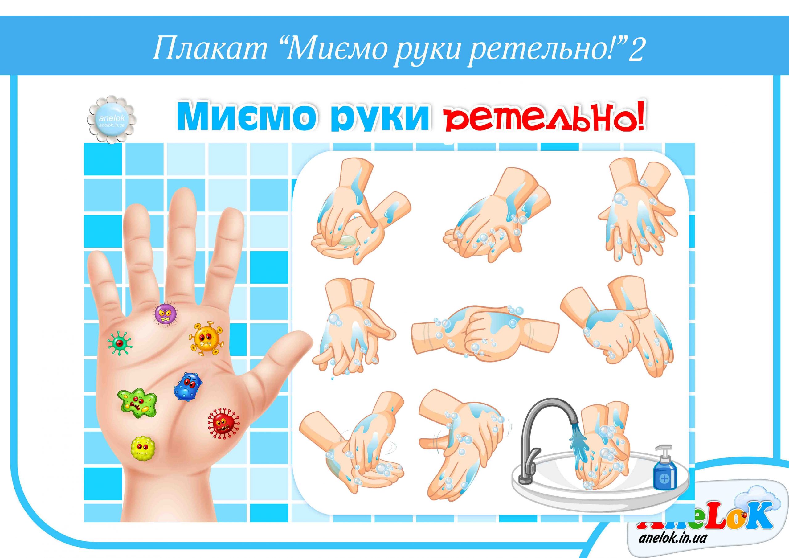 Плакат Миємо руки ретельно 2