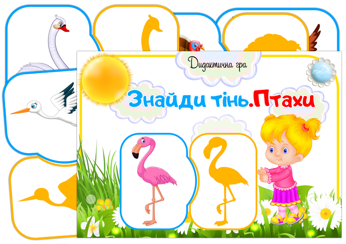 Дидактична гра Знайди тінь (Птахи)