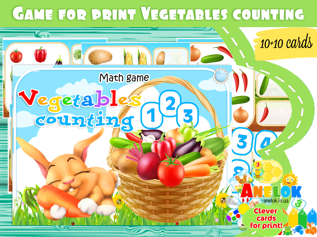 Math game Vegetables counting