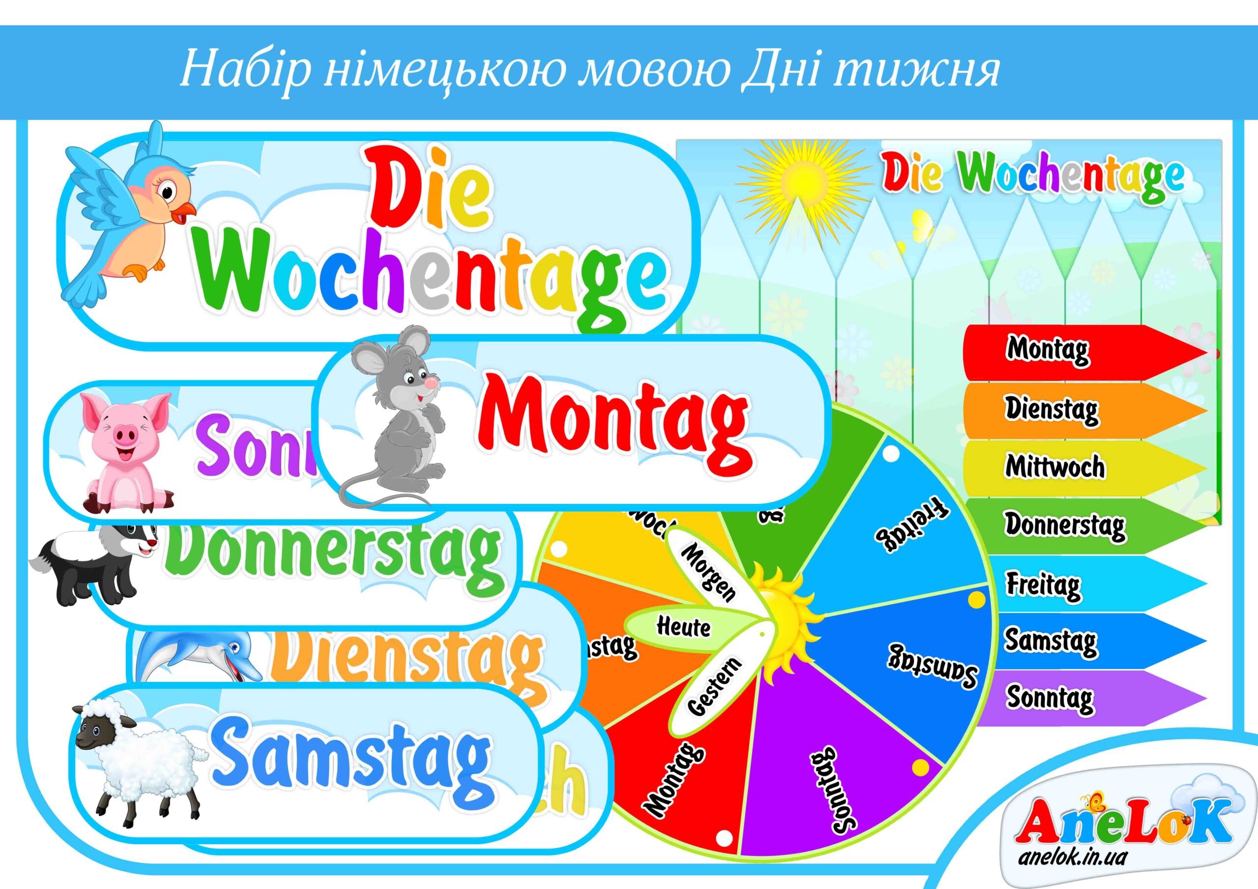 Набір оформлення Дні тижня Die Wochentage