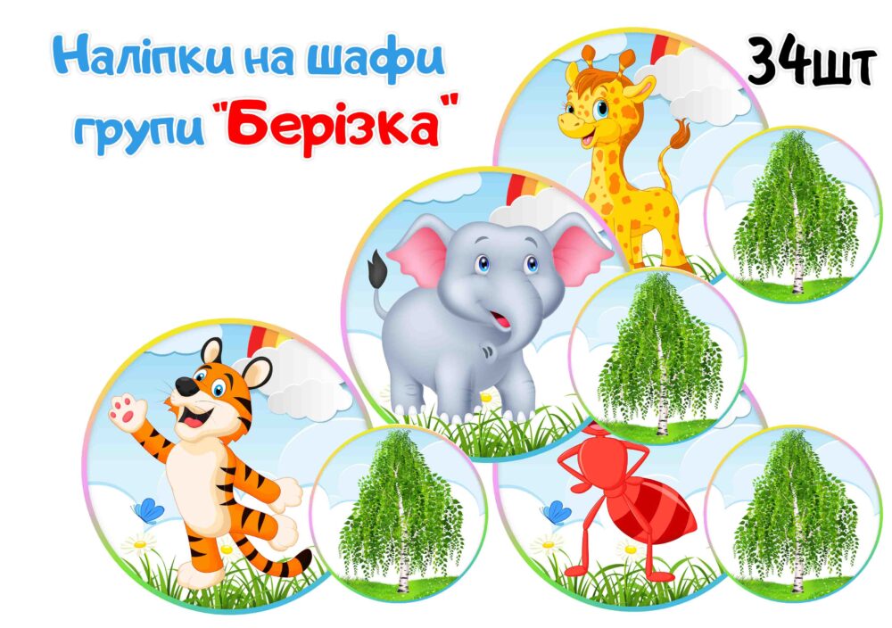 Наліпки на шафи Берізка Анелок