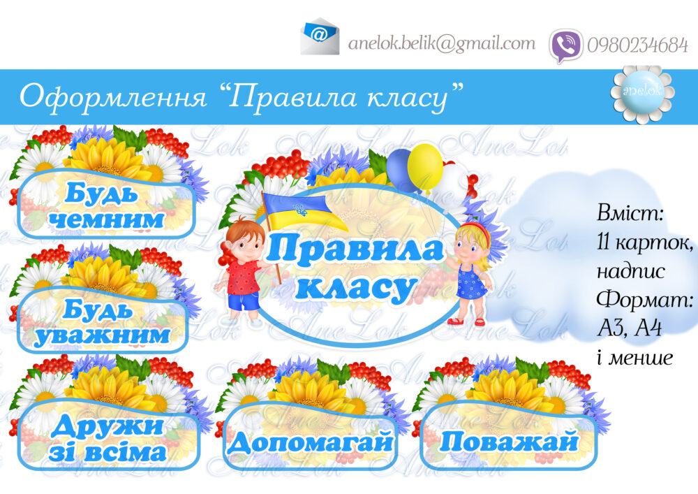 Стенд Правила класу НУШ Анелок