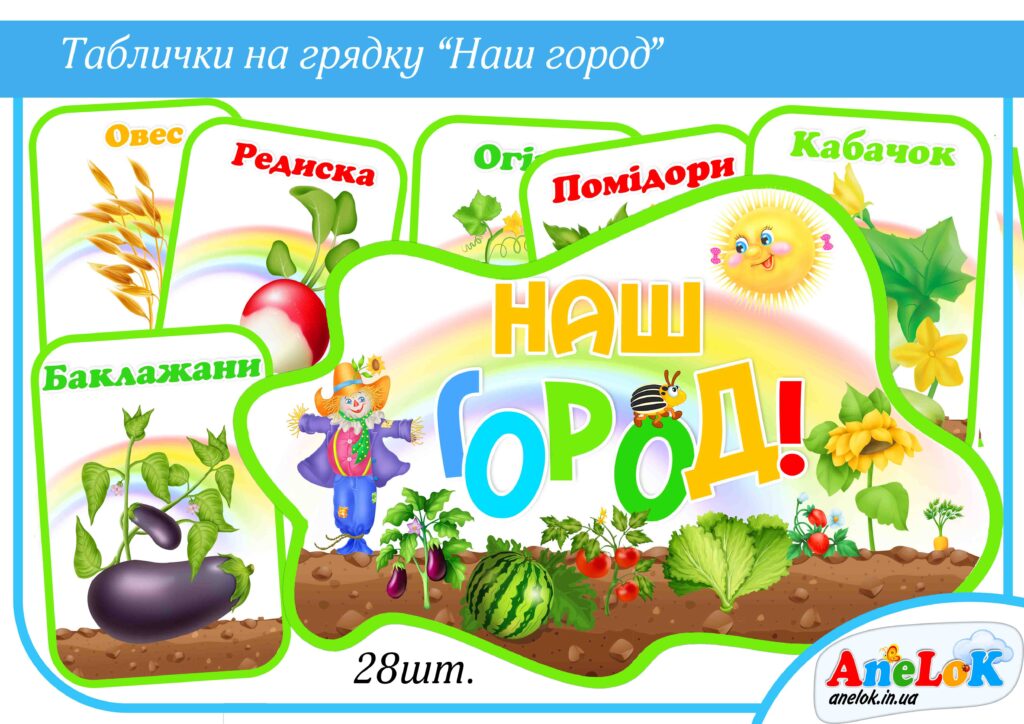 Таблички на грядки Наш город (Город на підвіконні)