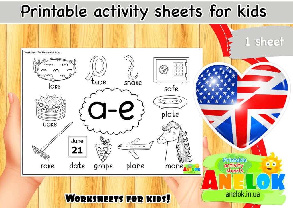 Worksheet Phonics a-e