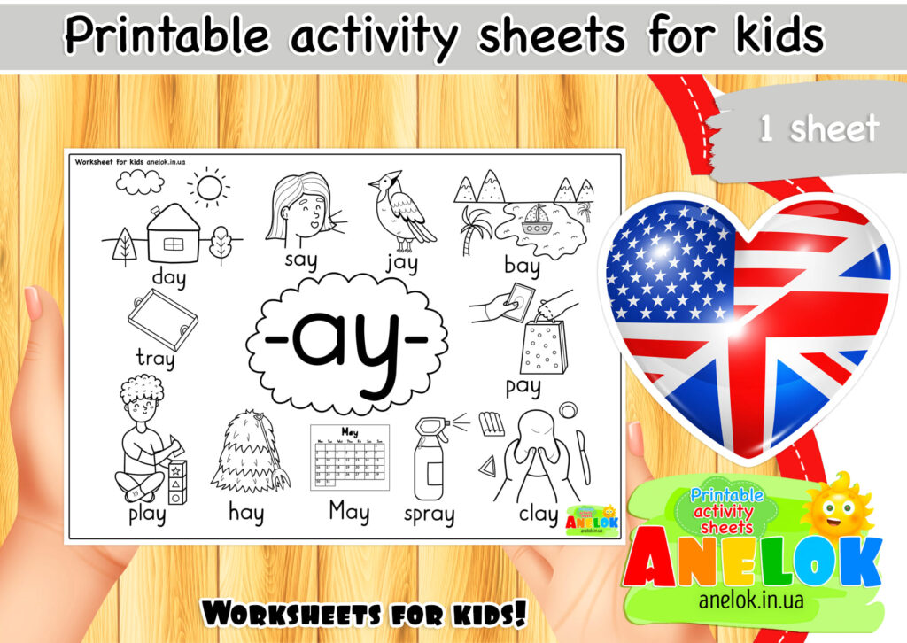 Worksheet Phonics -ay-