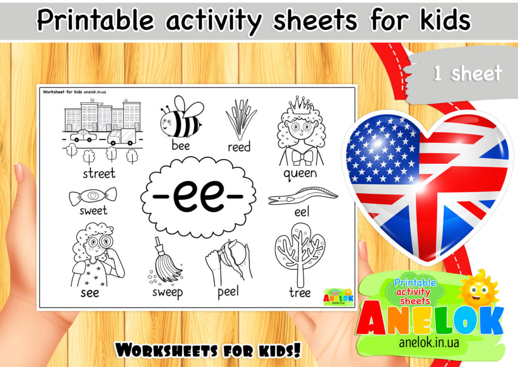 Worksheet Phonics -ee-
