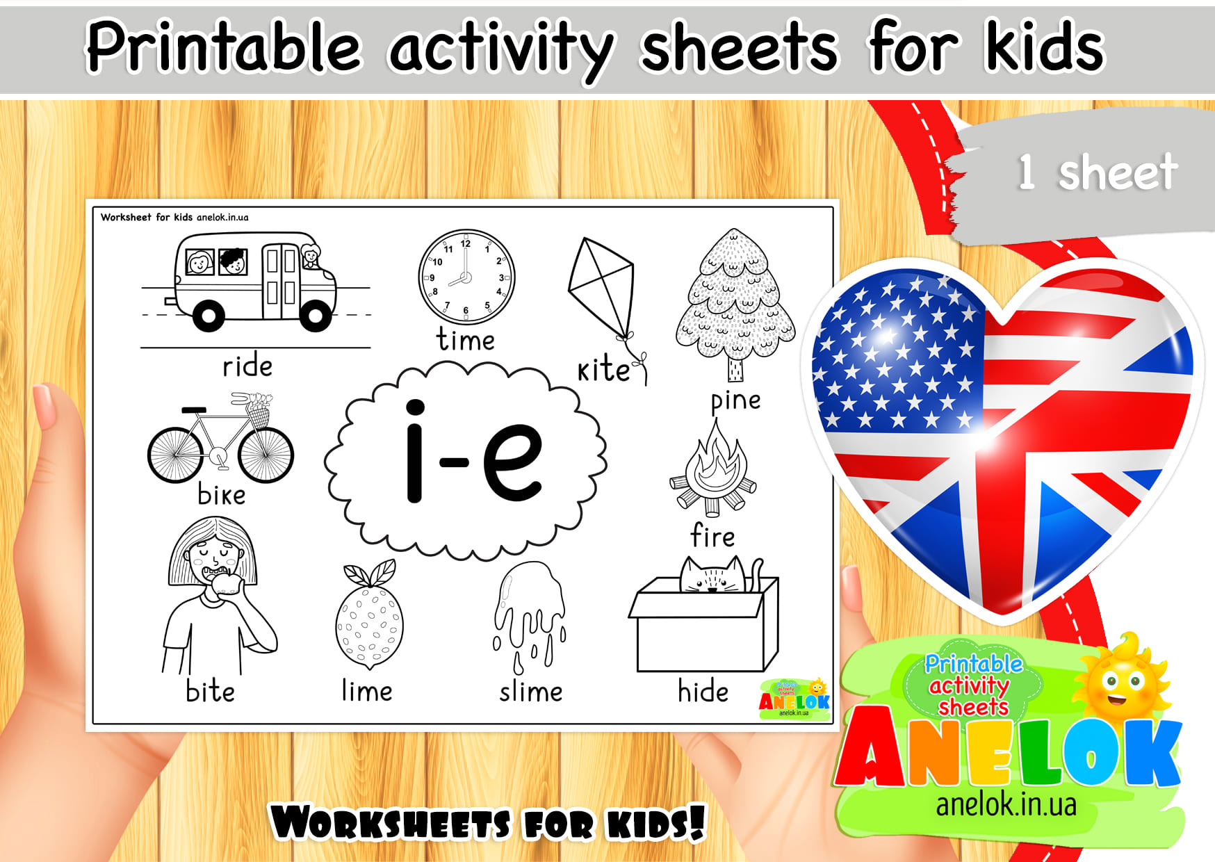 Worksheet Phonics i-e