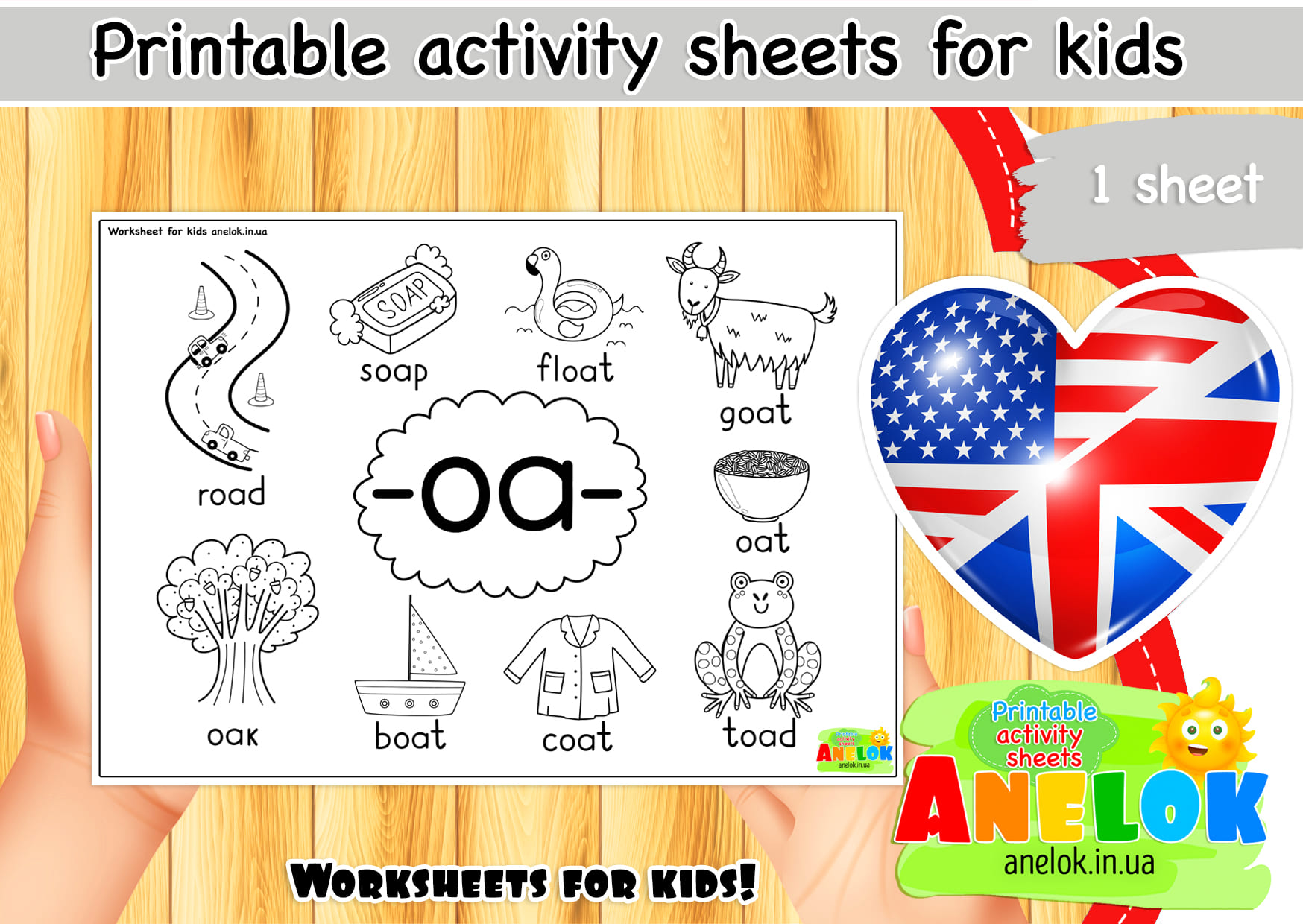 Worksheet Phonics -oa-