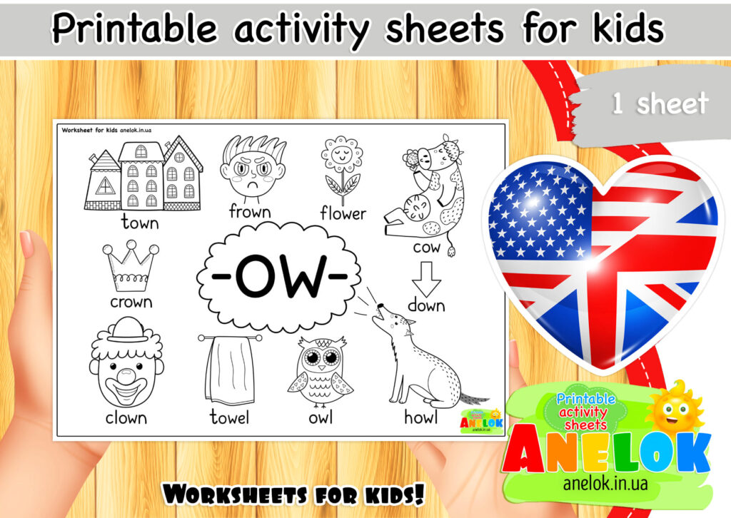 Worksheet Phonics -ow-