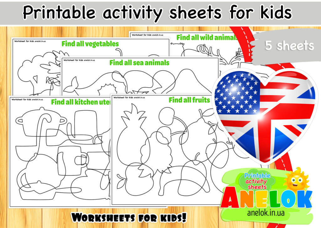 Worksheets for kids Find all