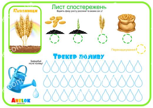 Лист спостережень за пшеницею – Етапи росту та трекер